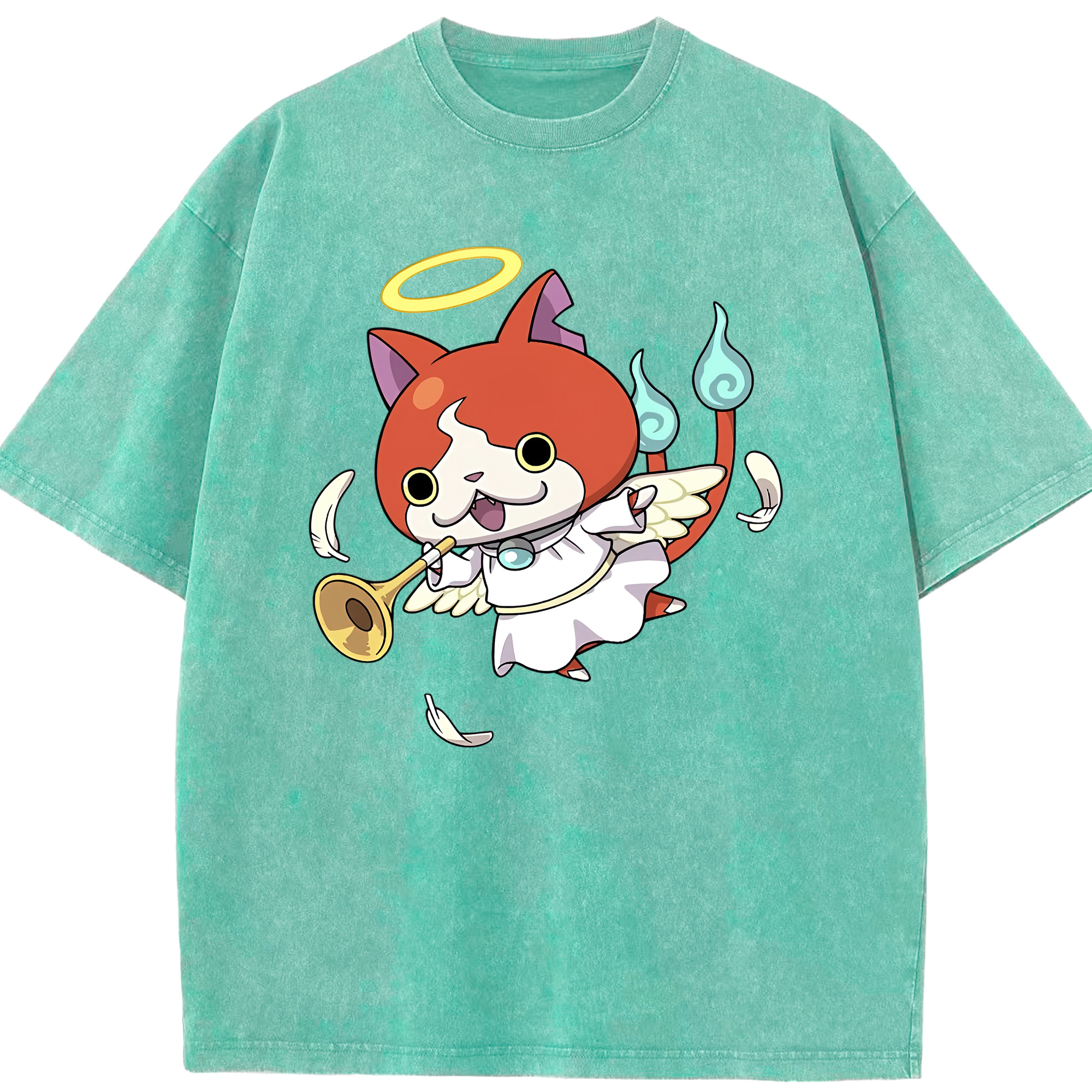 （画像用） 妖怪ウォッチ Yo-kai Watch 綿100% ヴィンテージ風 半袖Tシャツ（フロントプリント）